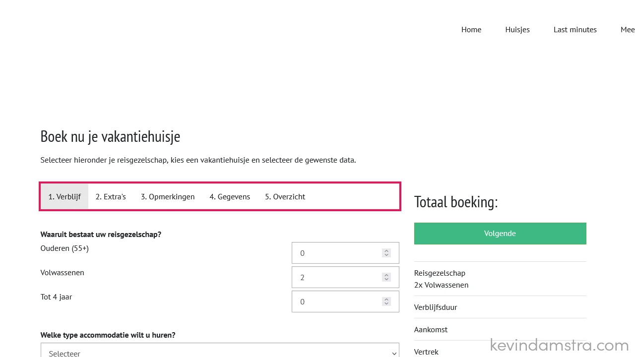 Funnel instellen met Google Analytics - Vijf stappen van het boekingsproces