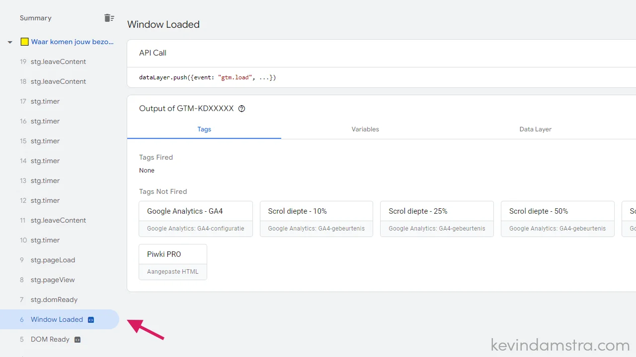 GTM - Window Loaded event
