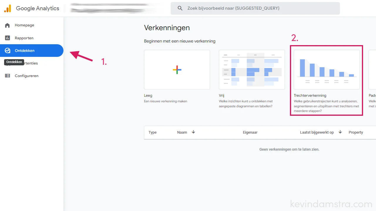 Google Analytics - Nieuwe trechterverkenning