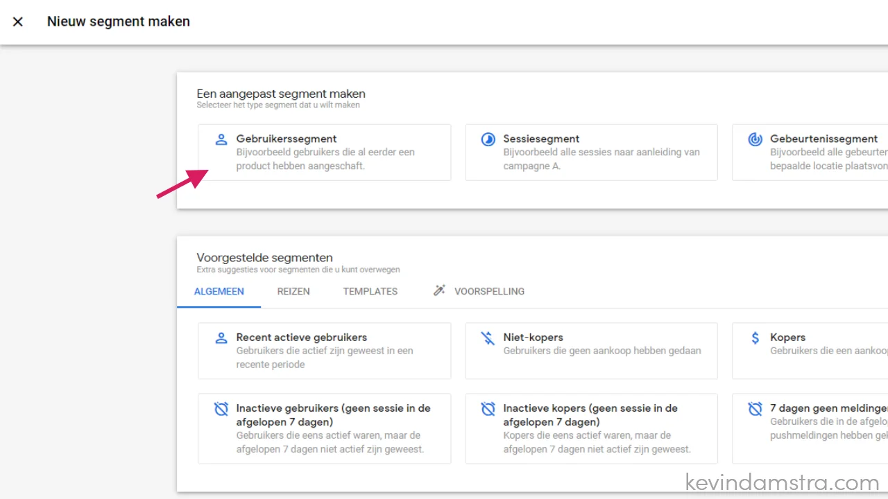 Google Analytics - Waar komen jouw bezoekers binnen - Verkenning - Nieuw segment maken - Notes