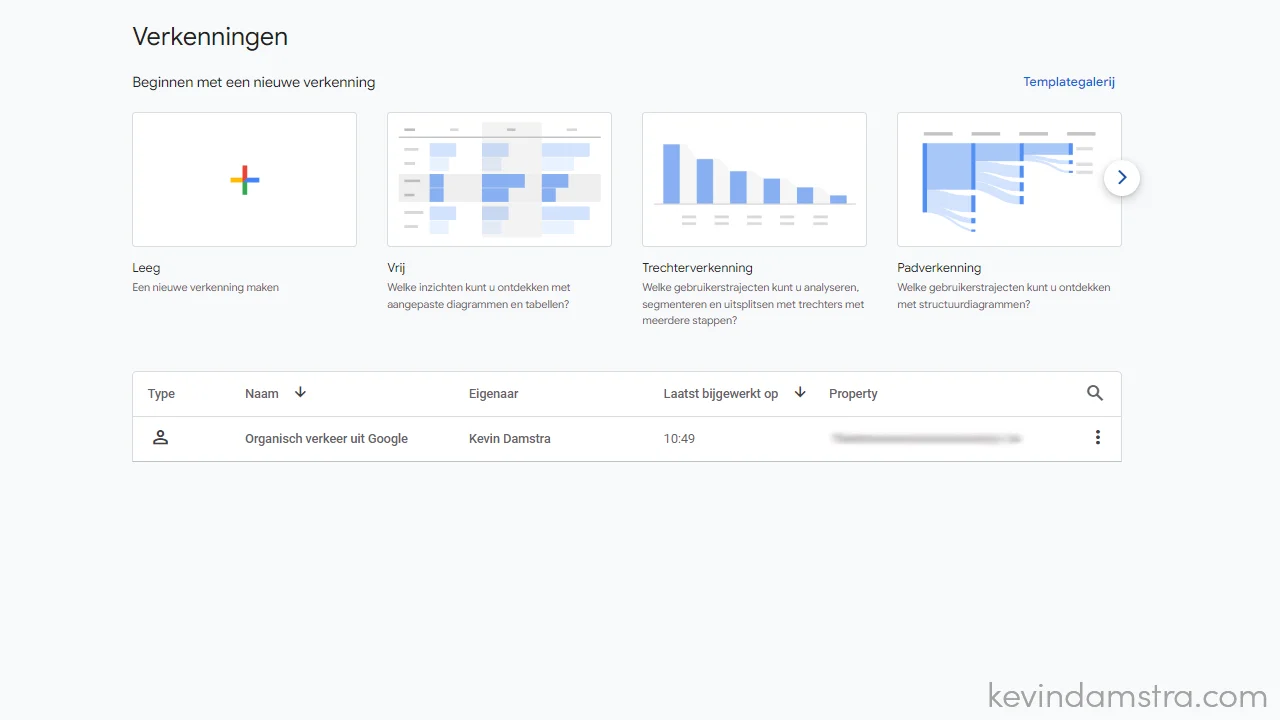 Google Analytics - Waar komen jouw bezoekers binnen - Verkenning wordt automatisch opgeslagen