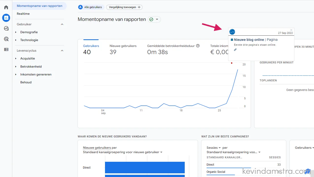 Screenshot - Google Analytics - Label visible