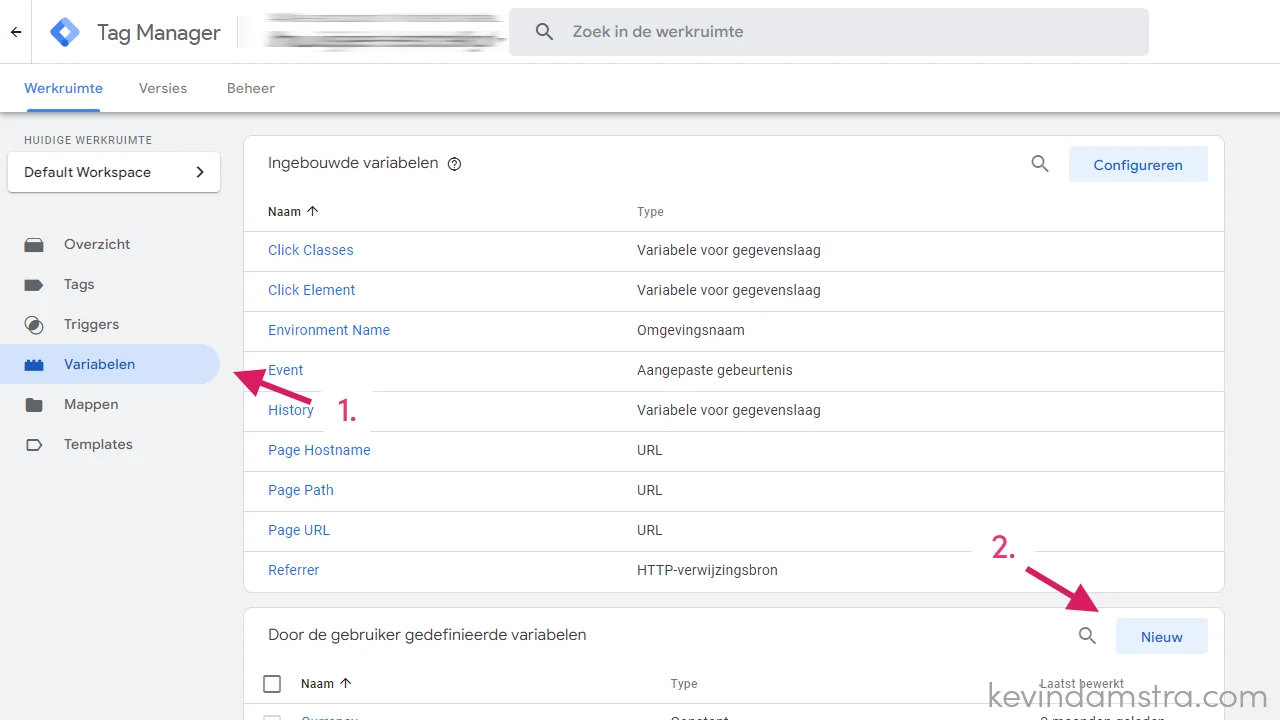 URL fragment - Nieuwe variabele aanmaken in Google Tag Manager - Notes