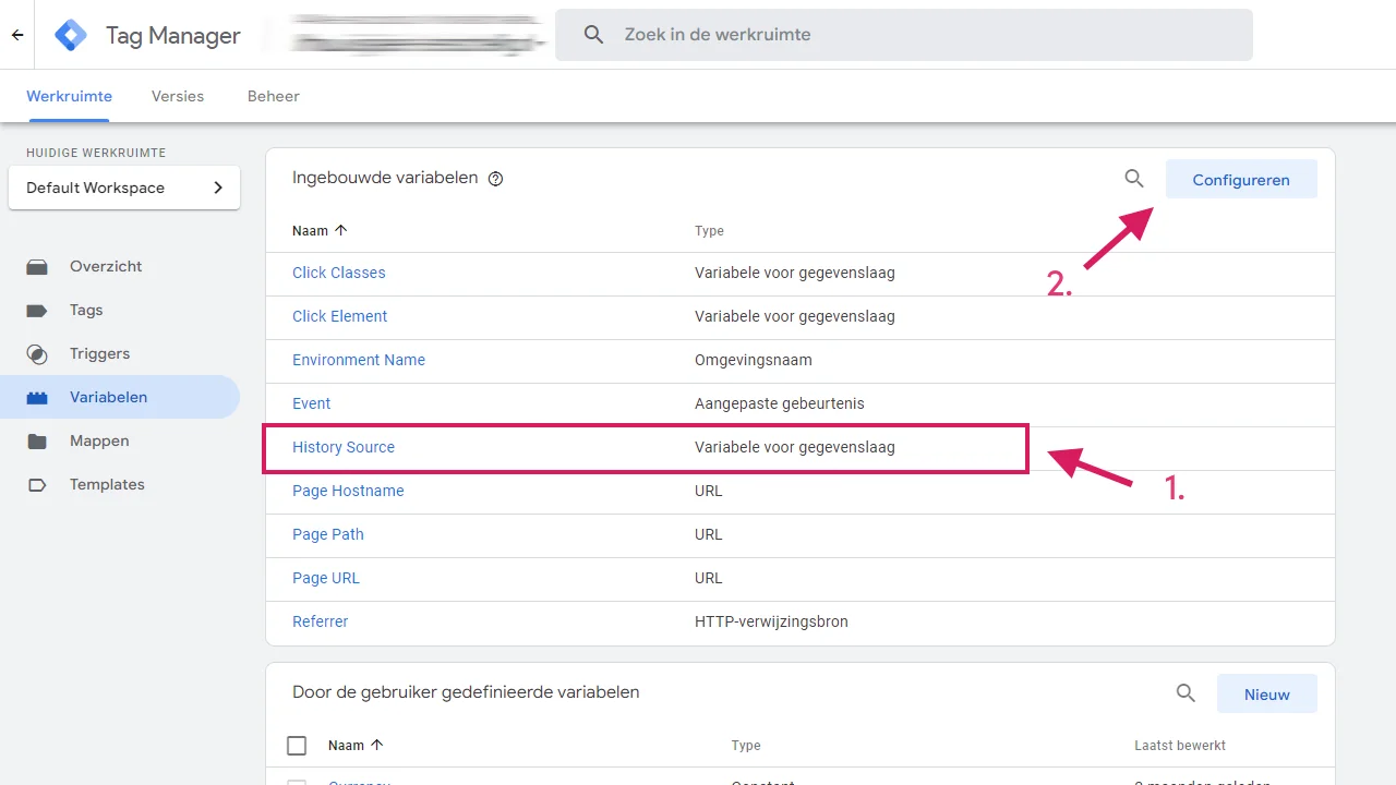 URL fragment - Variabele instellen in Google Tag Manager - Notes